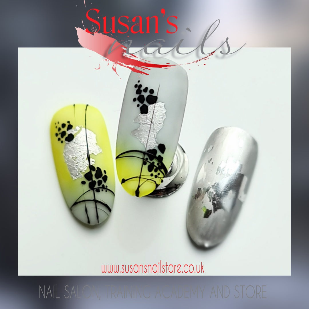 Illuminating 21 Nail Art Course - online - lesson2: ombre effect with abstract nail art design